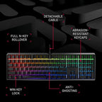 Cherry MX 3.0 S Wired Mechanical Gaming Keyboard. Aluminum Housing Built for Gamers w/MX Black Switches. RGB Backlit Color Display Over 16m Colors. from The Makers of MX. Full Size. Pure White.