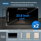 [2-Pack] 23.8 Inch Privacy Screen for Monitor Computer Screen Privacy Filter for 16:9 Widescreen Monitor Desktop PC Monitor Privacy Film Monitor Privacy Shield and Anti-Glare Protector