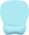 TECKNET Gel Mouse Pad with Wrist Rest, Ergonomic Office Mousepad with Wrist Support - Non-Slip & Smooth Surface Comfortable Desk Accessories Mat for Office, Gaming and Study - LT.Blue