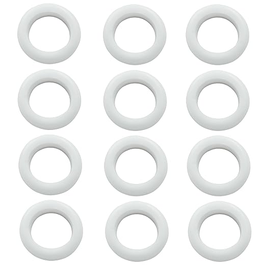 12 Pcs Rubber Grommets, 7/8" Inside Diameter 1" Drill Hole Rubber Wire Grommets for Wire, Firewall, Cables, Plugs (White)
