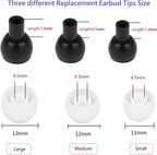 Earbud Tips Soft and Comfortable Headphone Ear Tips Ear Bud Replacement Pieces Silicone Fit Most in-Ear Headphones，Inner Hole 3.8mm -5.5mm，18 Pairs White S/M/L Replacement Earbud Tips
