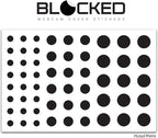 BLOCKED Stackable Webcam/Camera Vinyl Covers | 57 Low-Tack Restickable Webcam Sticker | 3-Sizes | Black 57-Pack (Muted Matte)