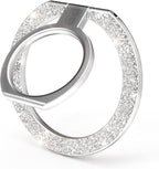 PureGear Magnetic Phone Grip Ring Stand, Magnetic Phone Ring Holder for MagSafe iPhone 16, 16 Pro, 16 Plus, 16 Pro Max, 15, 15 Plus, 14, 14 Pro, 14 Pro Max, 13, 12 Adjustable Kickstand(Silver Glitter)
