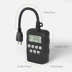 BN-LINK 7 Day Outdoor Heavy Duty Digital Programmable Timer, 125VAC, 60Hz, Dual Outlet, Weatherproof, Heavy Duty, Accurate for Lamps Ponds Christmas Lights 1875W 1/2HP ETL Listed