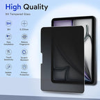 MOBDIK 1 Pack Privacy Screen Protector Compatible with iPad Air 11 inch M3 2025/ M2 2024, Anti Spy, 9H Tempered Glass, EZ Kit