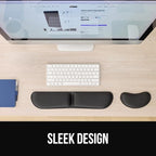 GORILLA GRIP Silky Gel Memory Foam Wrist Rest for Computer Keyboard, Mouse, Foldable Design for Typing Pain Relief, Desk Pads Support Hand and Arm, Mousepad, Stain Resistant, 2 Piece Pad, Jet Black