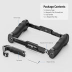 NEEWER Universal Camera Cage & Top Handle with 3/8" ARRI Locating Pins Kit, Video Rig Camera Stabilizer with Arca Type Base, Dual Handgrips, Compatible with SmallRig Accessories, CA016T