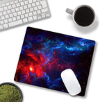 Galaxy Stars Light Black Mouse Pad, Red and Blue Nebula Mouse Mat, Non-Slip Rubber Base MousePads for Computer Office Laptop, 9.5"x7.9" Inch