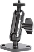xik Metal 1/4"-20 Mount with Drill Plate Base for Monitors, Action Camera，CCTV Cameras, Camcorders, 360° Rotation Adjustable Camera Mount for Installation on Car Dashboard, Ceiling, and Walls