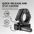 Barbell Clips (Pair), Barbell Clamps, Quick Release Olympic Barbell Clamps with Anti Slip TPR Grip, Barbell Collars for Secure Weightlifting & Powerlifting