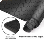 Galdas Gaming Mouse Pad XXL XL Large Long Extended Big Mousepad Non-Slip Rubber Keyboard Mouse Pad with Stitched Edges for Laptop Home Office (31.5x11.8x0.08 Inch) … (Grid)