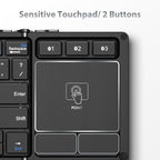 iClever Foldable Keyboard, BK08 Bluetooth Keyboard with Sensitive Touchpad (Sync Up to 3 Devices), Tri-Folding Pocket-Sized for Windows Mac Android iOS