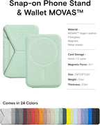 MOFT Magnetic Wallet Stand Compatible with iPhone 16/15/14/13/12 Series, Angle Adjustment & Magsafe Compatible MOVAS Phone Stand,Peppermint