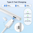 Pencil 2nd Generation for iPad 2018-2024 with Magnetic Wireless Charging Compatible with Apple iPad Pro 13”(M4)/12.9”/11”,iPad Air 6(M2)/5/4/3,iPad mini 7(A17 Pro)/6/5,iPad10/9/8/7/6 White