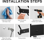 VAEHOLD Coat Hooks Wall Hook for Hanging Clothes Robes Towels Hats Heavy Duty Coat Hanger Coat Rack Wall Mount with 3 Hooks - Black