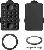 for Magnetic Silicone Suction Phone&Case Adhesive Mount - iPhone & Android,Hands-Free, Strong Grip Holder for Selfies & Tiktok Videos-2.35″x3.55″,Black