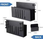 2 Tier Desk side storage, Desk Laptop Holder with Magnetic Pen Holder, No Drill Hanging Table Organizer for Office and Home Fits Flat Edge 0.3" to 2.3"