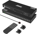 TESmart 16×1 HDMI Switch 16 in 1 Out 4K HDMI Switcher with IR Remote 4K@60hz 16 Port HDMI Switch Box HDCP 2.2,Auto Switch,19-inch Rack-Ears Mount,LAN Port Control,Auto Scan Switch