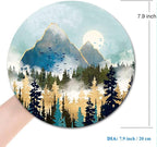 Round Mouse Pad, Abstract Mountain Design Mouse Pad, Custom Cute Mouse Pads for Desk, Washable Cloth Gaming Mousepad, Non-Slip Rubber Computer Small Mouse Pads for Wireless Mouse