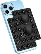Silicone Suction Phone Holder Mount,Silicon Adhesive Phone Accessory for iPhone and Android, Hands-Free Mirror Shower Phone Holder,TikTok Videos and Selfies (Black, Single Sided)