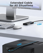 ORICO USB 3.0 Hub, 4-Port USB Hub with Long Cable, Ultra Slim USB Splitter for Laptop MacBook Pro, iMac, Surface Pro, XPS, PS5，PC, Flash Drive, Mobile HDD (Black/6ft)
