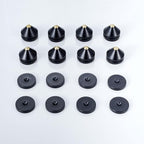Speaker Spikes Floor Protectors 8pcs, Light Weight Shockproof Speaker Isolation Stand Feet for HiFi Amplifier, Subwoofer, DAC Recorder, Turntable, Cone Base Pad with Adhesive, Black