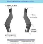 Jingchengmei 2U Server Rack Depth Extender - 4-Inch Deep -Recessed Rack Mount Adapter Kit for Network Rack (2UEXB)…