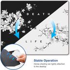 Inspirational Quote Mouse Pad - Square Waterproof Non-Slip Rubber Base for Office Laptop, 9.5"x7.9"x0.12" Inch (Death and Life)