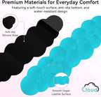 Cloud Wrist Rest for Computer Keyboard, 4-in-1 Memory Foam Leather Cloud Keyboard Wrist Rest and Mouse Pad Set with Ergonomic Support for Arm and Palm Cushion, Gaming/Work Setup, Scuba Blue
