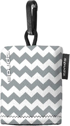 SPUDZ Classic Microfiber Lens Cleaner – Clip-On Pouch, Washable – for Binoculars, Scopes, Glasses, Screens | Gray Chevron, 6 x 6 Inch (3-Pack)