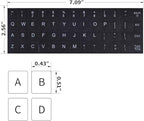 English Keyboard Stickers, 2 Pack Replacement Keyboard Letters Sticker with White Font on Black Background Universal for Computer Laptop Desktop, Matte Alphabet Stickers