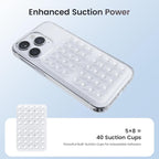 Klearlook 4Pack Silicone Suction Cup Phone Case Mount Double Sided, Sticky Phone Grip for Cell Phone, Hands-Free Phone Accessories for Selfies and Videos, Clear & Light Pink & Light Blue & Lavender