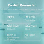 GATERON Magnetic Jade Max Keyboard Switches, Linear Factory Pre-lubed Fully Transparent Gold-Plated Spring Permanent Magnet Freely Setting Pre-Travel Key Switches for Magnetic Gaming Keyboard(70PCS)