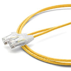 TRUECABLE Cat6 Component Rated Patch Cable, Unshielded (U/UTP), 2ft, Yellow, 28AWG Solid Copper, Snagless 10G High-Speed Ethernet Cable, PoE++ 4PPoE 100W, UL Listed, RoHS-3, 1 Pack