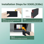 936XL 936 9125e Ink Cartridges Combo Pack: Replacement for HP 936e 936 Ink Cartridges for HP Printers OfficeJet Pro 9125e 9120e 9730e 9130 9135e 9122e 9128e 9110b 9120b 9130b 9130e