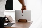 Oakywood Vertical Laptop Stand Wood - Adjustable Wooden Dock for Desk, Compatible with All MacBook Pro, MacBook Air, iPad, Handmade Walnut Oak Wood, Computer Stand, Laptop Holder
