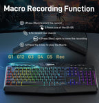 Redragon Updated S101 Programmable Gaming Keyboard and Mouse, RGB Backlit Keyboard Mouse with Software, Independent Macro Record Keys, Value Combo Set