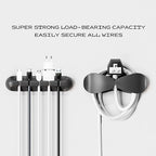 USB Cable Organizer Clips Cord Holder,6 Packs (7-Slots) Black Self Adhesive Desk Cord Cable Management