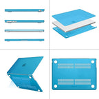 MOSISO Compatible with MacBook Air 13 inch Case 2025 2024 2023 2022 M4 A3240 M3 A3113 M2 A2681, Plastic Hard Shell&Keyboard Cover&Screen Film&Type C for MacBook Air 13.6 inch Case, Aqua Blue