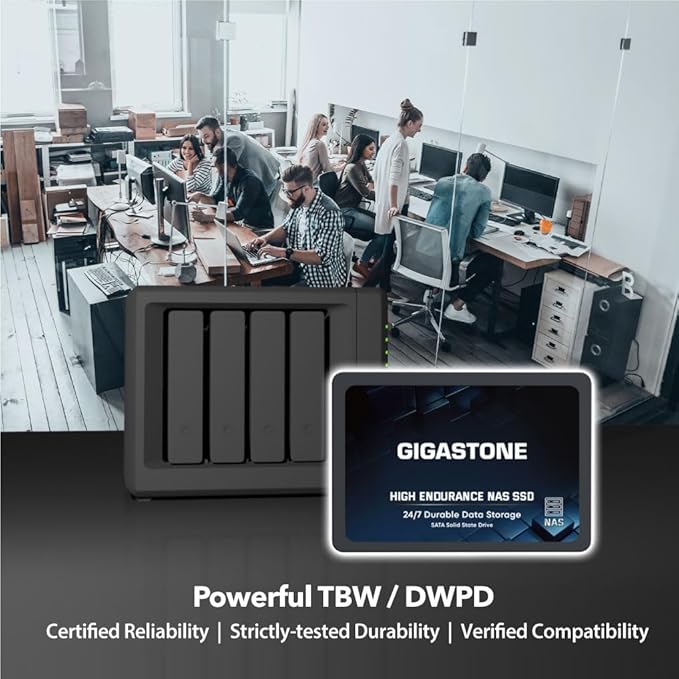 Gigastone 1TB NAS SSD Drive (24-Pack) 24/7 Durable TLC High Endurance RAID Data Storage Network Attached Storage 2.5" SATA Internal Solid State Hard Drives
