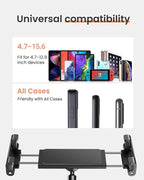 LISEN for iPad Stand for Desk Portable Monitor Adjustable Tablet Stand, Thick Case Friendly iPad Pro Holder Fits(4.7"-15.6") 12.9/10.9/10.2 Air Mini 4 3 2 Fire Tab Nexus Kindle, Black