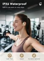 Wireless Earbuds, ANC Noise Cancelling Sport Ear Buds with Multifunctional Touch Screen, Bluetooth 5.4 Headphones, Bass Stereo Sound, 5 EQ Over The Ear Earbuds for Sports/Workout/Gym-Green