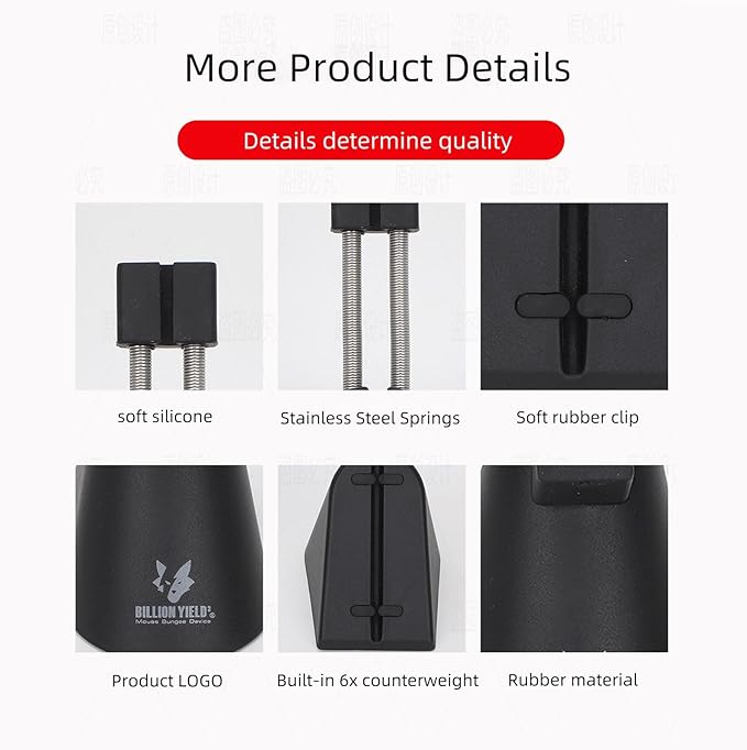 Gaming Mouse Bungee, Mouse Cord Holder and Cable Management Device (Primium Version 360g, Black)