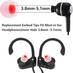 Silicone Replacement Earbud Tips Earbud Covers Ear Tips Fit for in-Ear Headphones (Inner Hole 3.8mm -5.1mm) Earbud Replacement Tips 9 Pairs, S/M/L