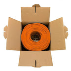 Dripstone CAT6 Ethernet Cable 1000ft Bulk Network LAN Wire 23AWG Solid UTP 550MHz High-Speed Internet Cable Gaming, Streaming, Office, Home Use, Pull Box, Cat6 Bulk, Stable Connectivity - Orange