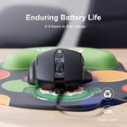 Wireless Mouse,Upgraded 2.4GHz Rechargeable (Battery Level Visible) Ergonomic Computer Mouse,4 Levels DPI, Wireless Mice for Laptop Computer(Matte Black)
