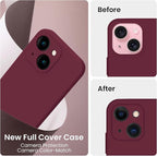 FireNova Designed for iPhone 15 Plus Case, Silicone [Camera Protection] Case with [2 Screen Protectors], Soft Anti-Scratch Microfiber Lining Inside, 6.7 inch, Plum