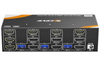 USB 3.0 KVM Switch 3 Monitors 3 Computers Displayport HDMI, Triple Monitor KVM Switch 8K@60Hz 4K@144Hz for 3 Computers Share Mouse Keyboard, Wired Remote and Power Adapter