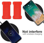 Phone Grip Strap Holder for Hand, Universal Finger Strap Phone Holder, Finger Loop Selfie Grip Compatible with Most Smartphones (Black Red) - 2Pack