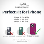 Turtleback Belt Holder for iPhone 16 Pro, 16e, 15 pro 14 Pro 13 Pro -Large- Fits w/Defender Bulky Style Cases, Premium Black Leather, Horizontal Case, Magnetic Closure Leather Wrapped Belt Clip